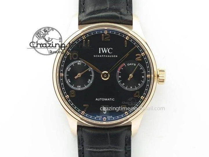 MIROTIME 0308 Portuguese Chrono SS ZF 1:1 Best Edition Gray Dial SS On Black Leather Strap A ZipUp 7215